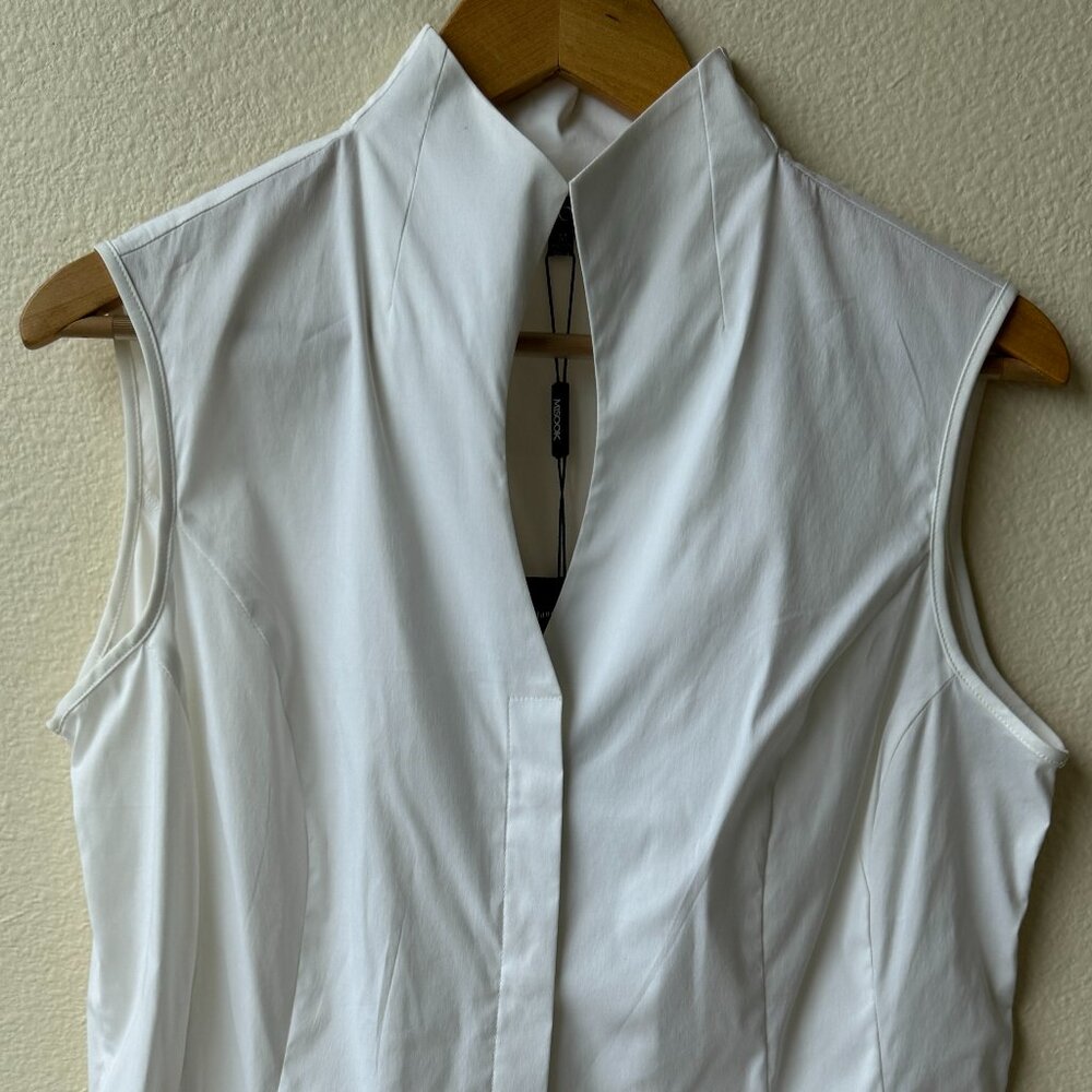 Misook blouse, oval slit open neckline - NWT